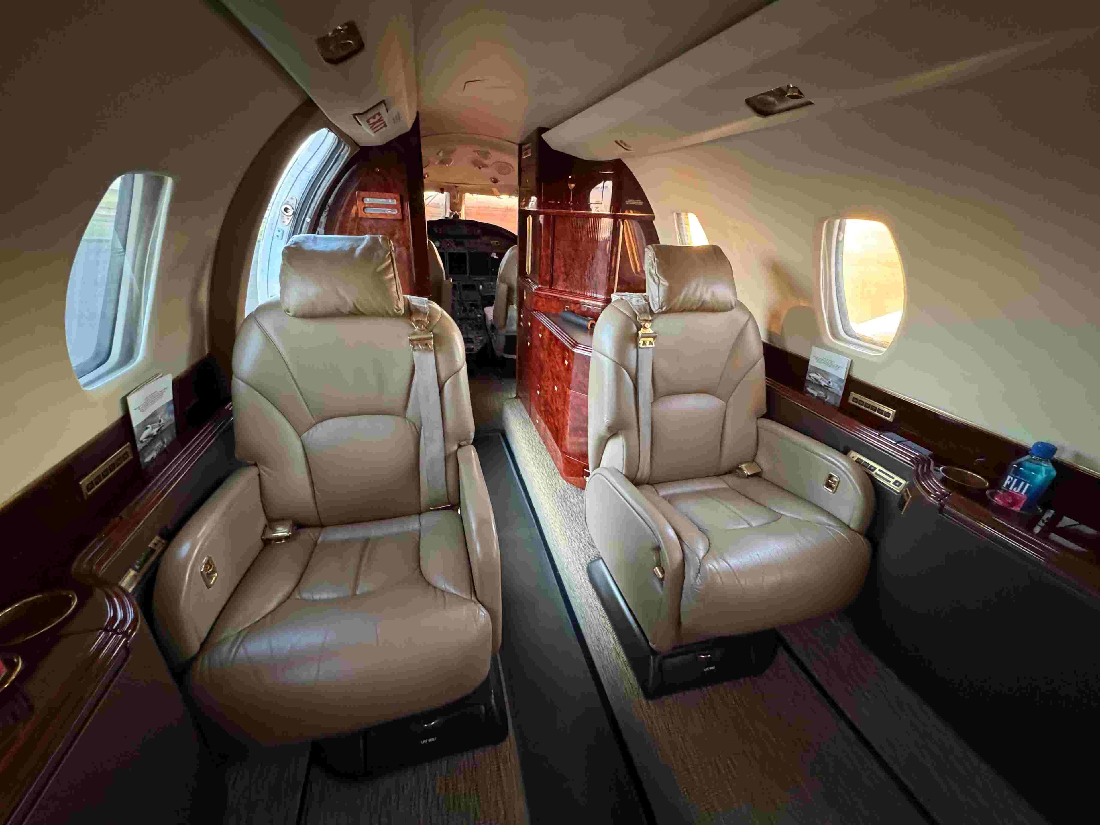 Clean aircraft interior after professional cabin detailing
